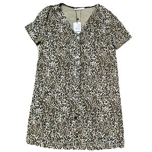 MNG Mango Cheetah Leopard Mini Stretchy Dress - EU Large - US 8 - NEW